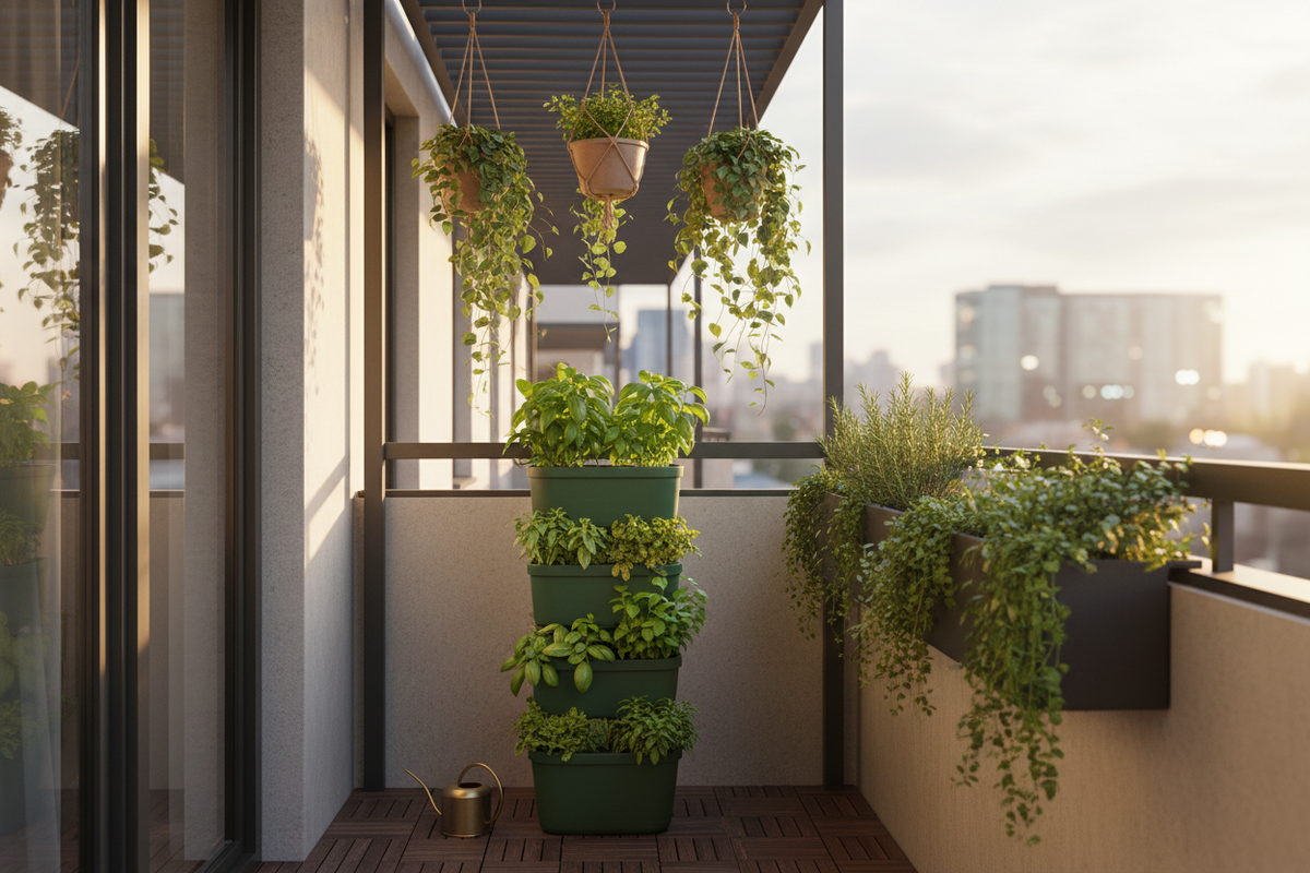 Build a Balcony Herb Corner Around the Watering Trip