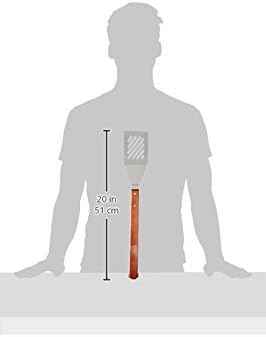 New Star Foodservice 59007 Stainless Steel BBQ Tool Set, Set of 4 | Solid Hard Wood Handles