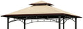 POOLTALE 5x8 FT Grill Gazebo Replacement Top, Outdoor BBQ Gazebo Top Cover, Double Tiered Layer BBQ Roof Gazebo Top Canopy Shelter