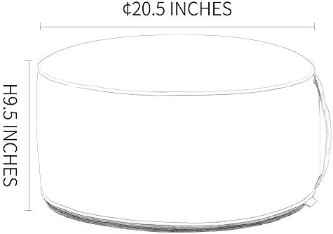 QILLOWAY Inflatable Outdoor Ottoman for Patio, Waterproof Round Pouf