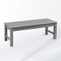 Psilvam 47" HDPE Outdoor Bench for 2-Person, 700 LBS Capacity, Light Grey