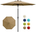 9FT Umbrella Outdoor Patio with Push Button Tilt and Crank, 8 Sturdy Ribs