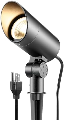 30W LED Spot Lights Outdoor 120V Waterproof Flag Pole Light 3000LM Ultra Bright Outdoor Spotlight Warm White Landscape Lights with 5FT Cord with Plug for Tree Yard Garden House(1pack)