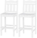 nalone Outdoor Bar Stools Set of 2, HDPE Tall Adirondack Chairs Bar Chairs, Weather Resistance Bar Height Chair for Balcony, Garden, Yard, Backyard (White, Bar Chairs Set of 2)