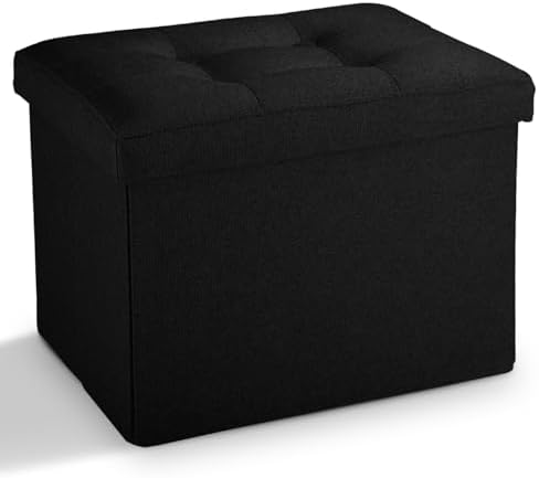 LINMAGCO Ottoman with Storage Small Foot Rest Stool Under Desk Stool