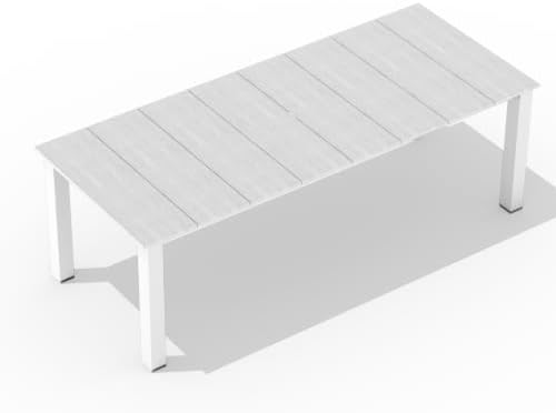 LOUNZY 89.4" HDPE Outdoor Dining Table for 8 &10 White