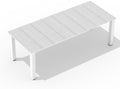LOUNZY 89.4" HDPE Outdoor Dining Table for 8 &10 White
