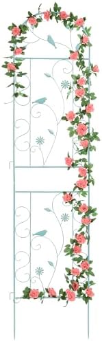 86.5" x 19.7" Metal Garden Trellis for Climbing Plants Outdoor