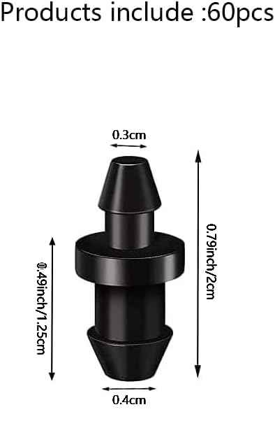 60 Pieces Drip Irrigation 1/4" Barbed Tubing End Plugs,Barbed Connectors End Cap for Drip or Sprinkler Systems
