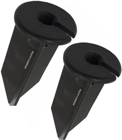 (2 Pack) of HC Lighting - Replacement for 8-Inch In-Ground Stake 1/2" NPT Thread with Side Wire Way for Easy Installation (Large Head Spike W/Wireway)