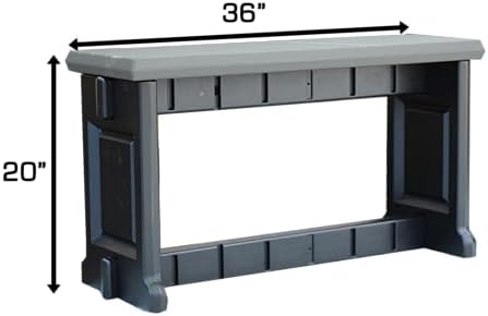 Bench, Deep Grey Top with Black Sides, 1 Pack - Proudly Made in The