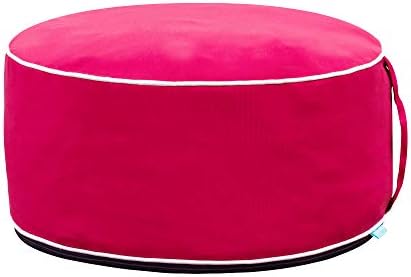 QILLOWAY Inflatable Outdoor Ottoman for Patio, Waterproof Round Pouf
