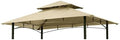 Grill Gazebo Replacement Canopy Roof – Hugline 5x8 Outdoor Grill Shelter Canopy Top Double Tiered BBQ Tent Cover Fit for Model L-GG001PST-F (Beige)