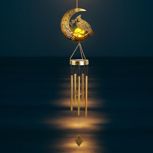 Moon Cardinal Wind Chime for Outside - Exquisite Vermilion Bird