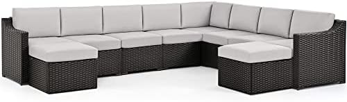 HAPPATIO 10 Piece Patio Conversation Set,All-Weather Patio Furniture