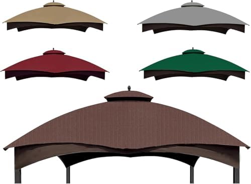 SCOCANOPY Replacement Cover Compatible with Lowe's Allen Roth 10X12 Gazebo Model #GF-12S004B-1/ GF-12S004BTO/TPGAZ17-002C，(Brown)