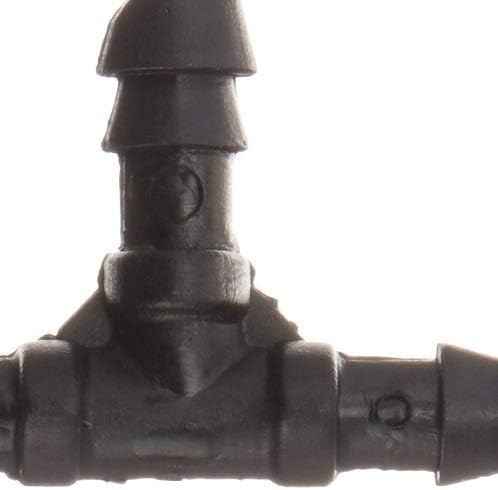 Orbit 67401 1/4" Barb Drip irrigation Drip Tee, 25-Pack, Black