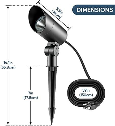 30W LED Spot Lights Outdoor 120V Waterproof Flag Pole Light 3000LM Ultra Bright Outdoor Spotlight Warm White Landscape Lights with 5FT Cord with Plug for Tree Yard Garden House(1pack)