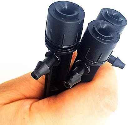 Garden Hose Quick Connect 360 Degrees Irrigation Adjustable Garden Sprinkler Agricultura Greenhouse Watering Spray Nozzle for 4/ 7mm Hose 10 Pcs (Color : Black)