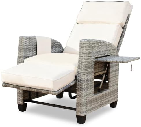 Outdoor Recliner, Wicker Patio Recliner, Rattan Reclining Patio Chair