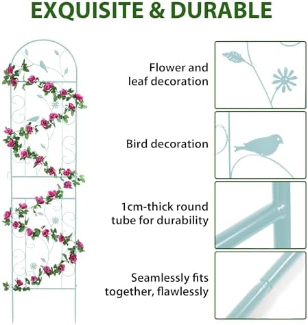 86.5" x 19.7" Metal Garden Trellis for Climbing Plants Outdoor