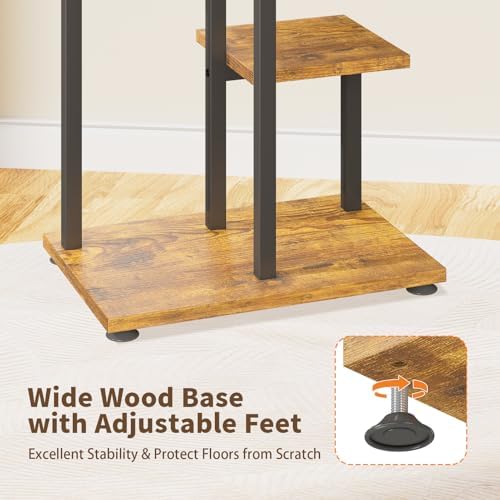 LASZOLA Black 4 Tiered Wood Plant Stand Indoor for Large Heavy Duty