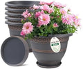 Usocik 8 Inch Plant Pots, 6 Pack, Copper Plaid