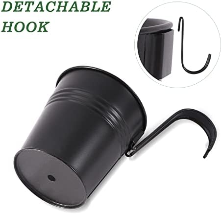 HowRU Metal Iron Flower Pots for Railing Fence Hanging Bucket Pots