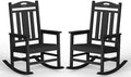 Ciokea Oversized Outdoor Rocking Chairs Set of 2, 380lbs Heavy-Duty Large Patio Rocker, High Back Cozy Porch Chairs, Weather Resistant Patio Rocking Chairs for Outside, Fire Pit, Deck, Black