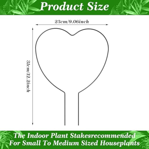 Ouligay 2PCS Pothos Plant Climber Support Indoor Plant Trellis Heart-Shaped Trellis for Climbing Plants for Potted Plants Black Durable Metal Iron Support for Vines and Flowers