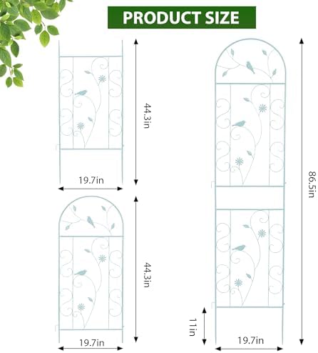 86.5" x 19.7" Metal Garden Trellis for Climbing Plants Outdoor