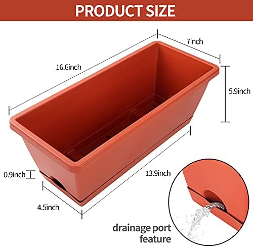 Window Box Planter,12Pack Plastic Vegetable Flower Planters Boxes