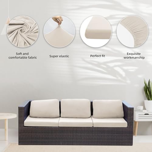 8 Pcs Outdoor Cushion Covers, Patio Sofa Cushion Covers Replacement