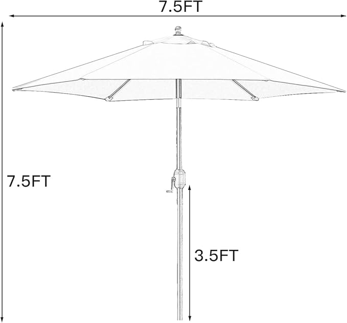Sunnyglade 7.5' Patio Umbrella Outdoor Table Market Umbrella - Image 3