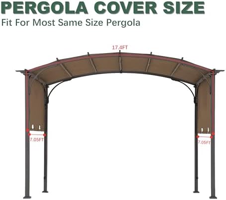85" x 208" Universal Pergola Replacement Canopy Cover