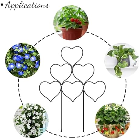 Plant Trellis for Climbing Plants Indoor Outdoor, Trlzey 3 Pack Stackable Metal Trellis - Small Garden Trellis for Potted Plants, Vine Support for Ivy, Flowers, DIY Home Deco