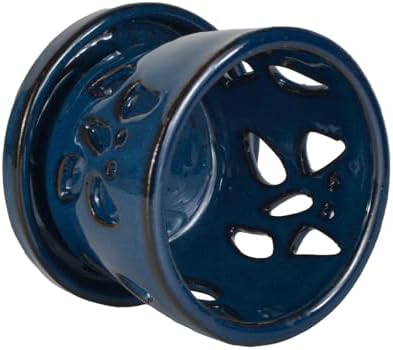 W&W Orchid Pot with Holes and Saucer for Repotting, Blue, 5 Inch