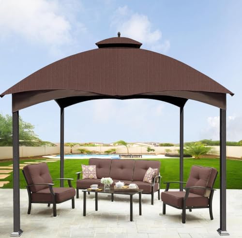 SCOCANOPY Replacement Cover Compatible with Lowe's Allen Roth 10X12 Gazebo Model #GF-12S004B-1/ GF-12S004BTO/TPGAZ17-002C，(Brown)