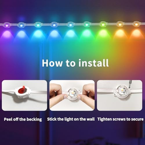 150FT Permanent Outdoor Lights,Waterproof Smart LED Christmas Lights with App/Remote Control,Music synchronisation，Permanent Outdoor Light for House,Roof,Christmas Party Holiday Decor