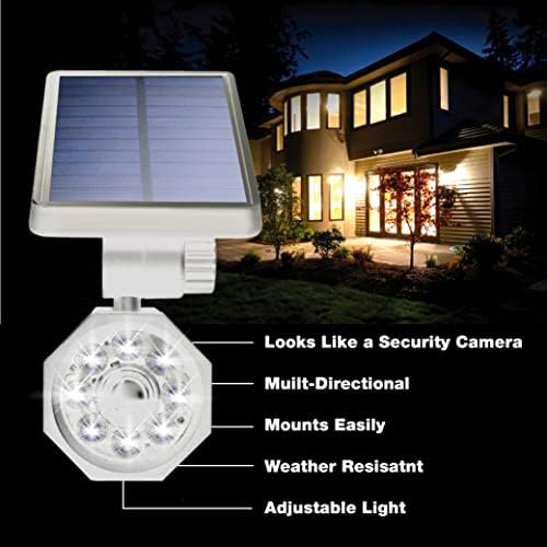 Bell+ Howell Bionic Spotlight White Solar Outdoor Motion Sensor LED Lights - 8 Bulb Waterproof Landscape Security Lights for Patio & Garden