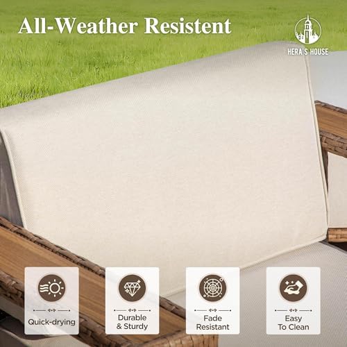 HERA'S HOUSE 9-Piece Patio Sectional Furniture Set with 10" Thick Cushions