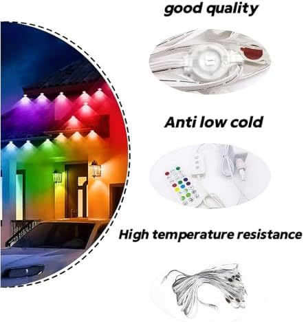 Permanent Outdoor RGB Lights,Waterproof Smart LED Eaves Lights with App/Remote Control,DIY IP67 Waterproof for Christmas and All Holiday Decor,House Roof and Garden Lighting (200FT)