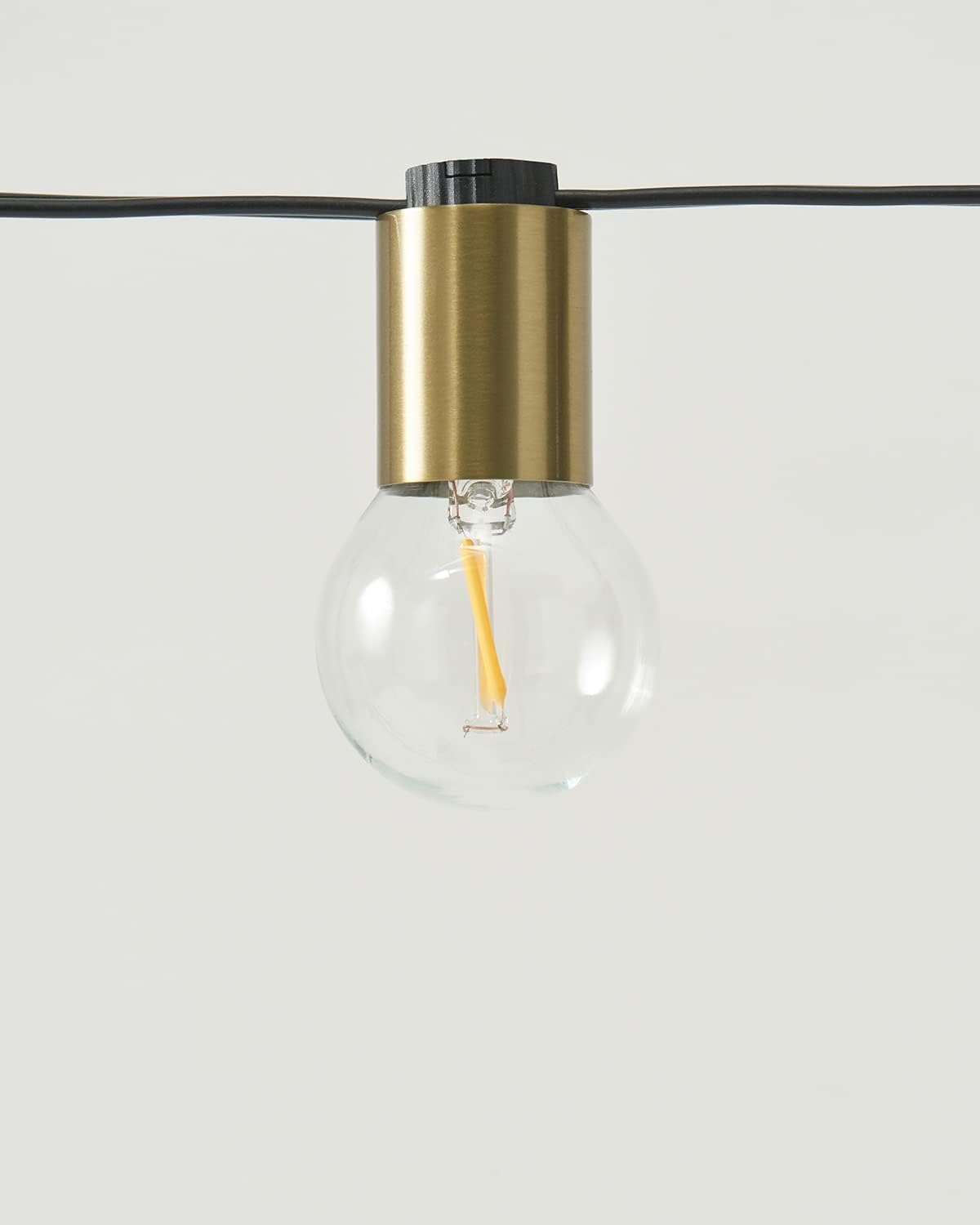 Brightech Glow LED String Lights - 26 Ft Commercial Grade Patio Lights with Brass Accents - Outdoor Waterproof Globe String Light for Backyard, Garden