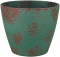 Vogue Resin Planter, Pottery Finish Garden Pot, 8” Patina Copper