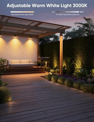 APPECK Landscape Lighting, RGBW Spotlights with APP Control,8 Pack