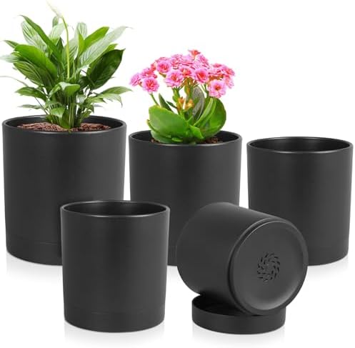 Meowell 7/6.5/6/5/4 inch Plant Pots for Small Indoor Outdoor Plants