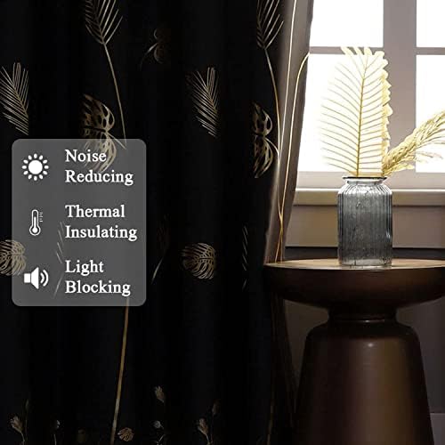 Estelar Textiler Dark Grey Blackout Patterned Sliding Door Curtain 100Wx84L