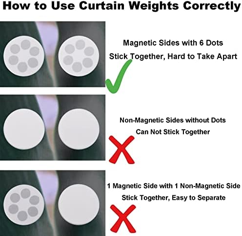Magnetic Shower Curtain Weights, Heavy Duty Rubber Covered Curtain