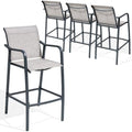 Crestlive 28.7" Outdoor Bar Stools Set of 4, 500 lb Mesh Patio Bar Chairs