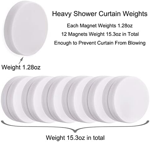 Magnetic Shower Curtain Weights, Heavy Duty Rubber Covered Curtain